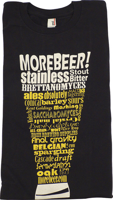 T-Shirt - Black MoreBeer! Beer Terminology Glass - M
