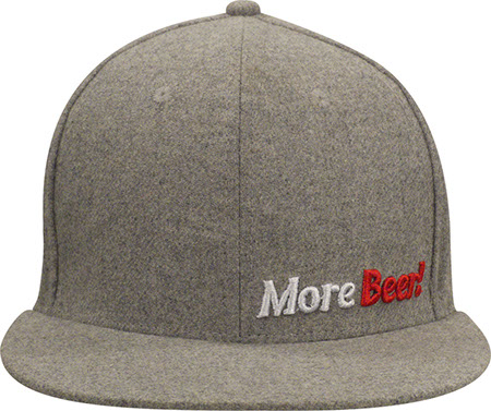Small/Medium Grey Flat Bill MoreBeer! Hat