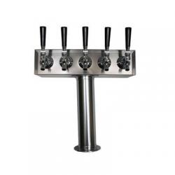Draft Beer Tower - 5 Faucets - Stainless Steel